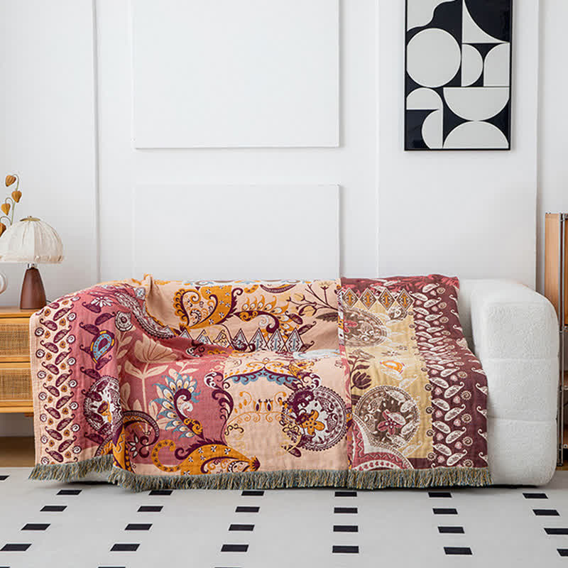 Ownkoti Paisley Floral Cotton Gauze Reversible Quilt - image 3