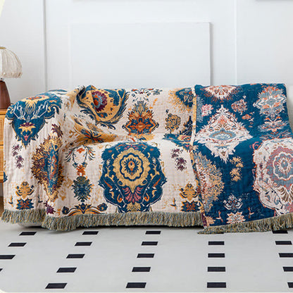 Ownkoti Boho Tribal Print Cotton Gauze Quilt