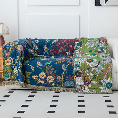 Ownkoti Wild Rose Cotton Gauze Reversible Quilt