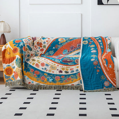 Ownkoti Artistic Wave Floral Cotton Gauze Quilt