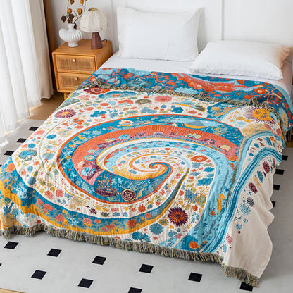 Ownkoti Artistic Wave Floral Cotton Gauze Quilt
