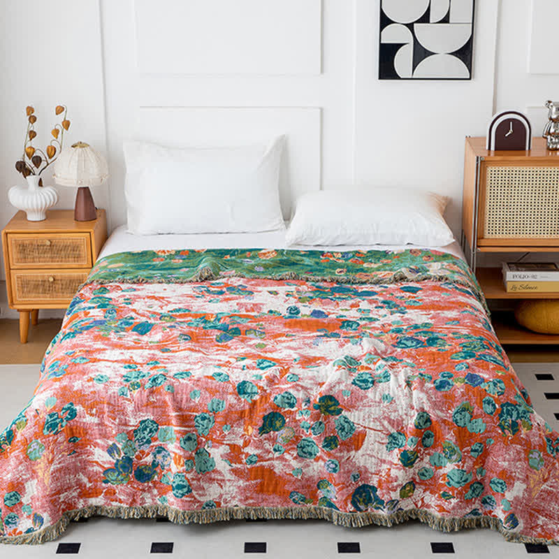 Artistic Rose Cotton Gauze Reversible Blanket - image 8