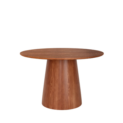 Ownkoti Round Black/Brown Sturdy Barrel Shape Dining Table Solid Wood Pedestal For 2-4 Person