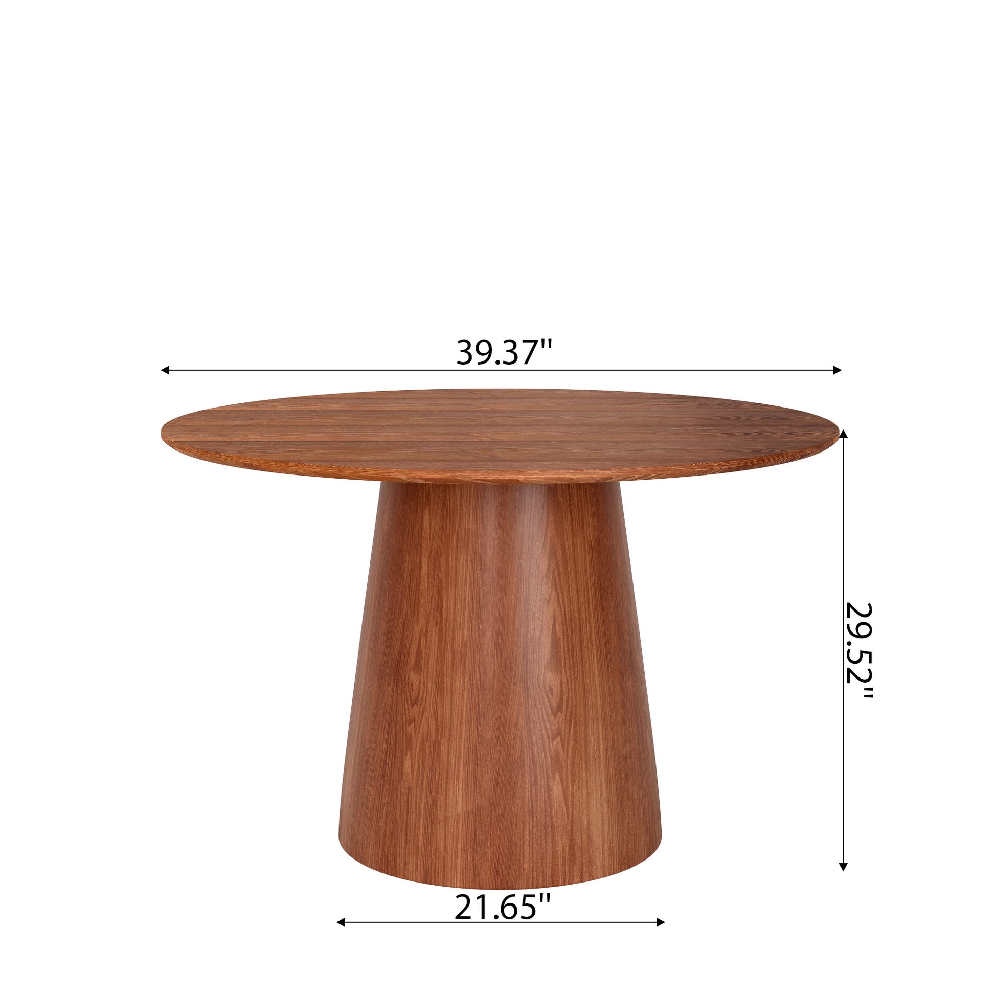 Ownkoti Round Black/Brown Sturdy Barrel Shape Dining Table Solid Wood Pedestal For 2-4 Person - image 14