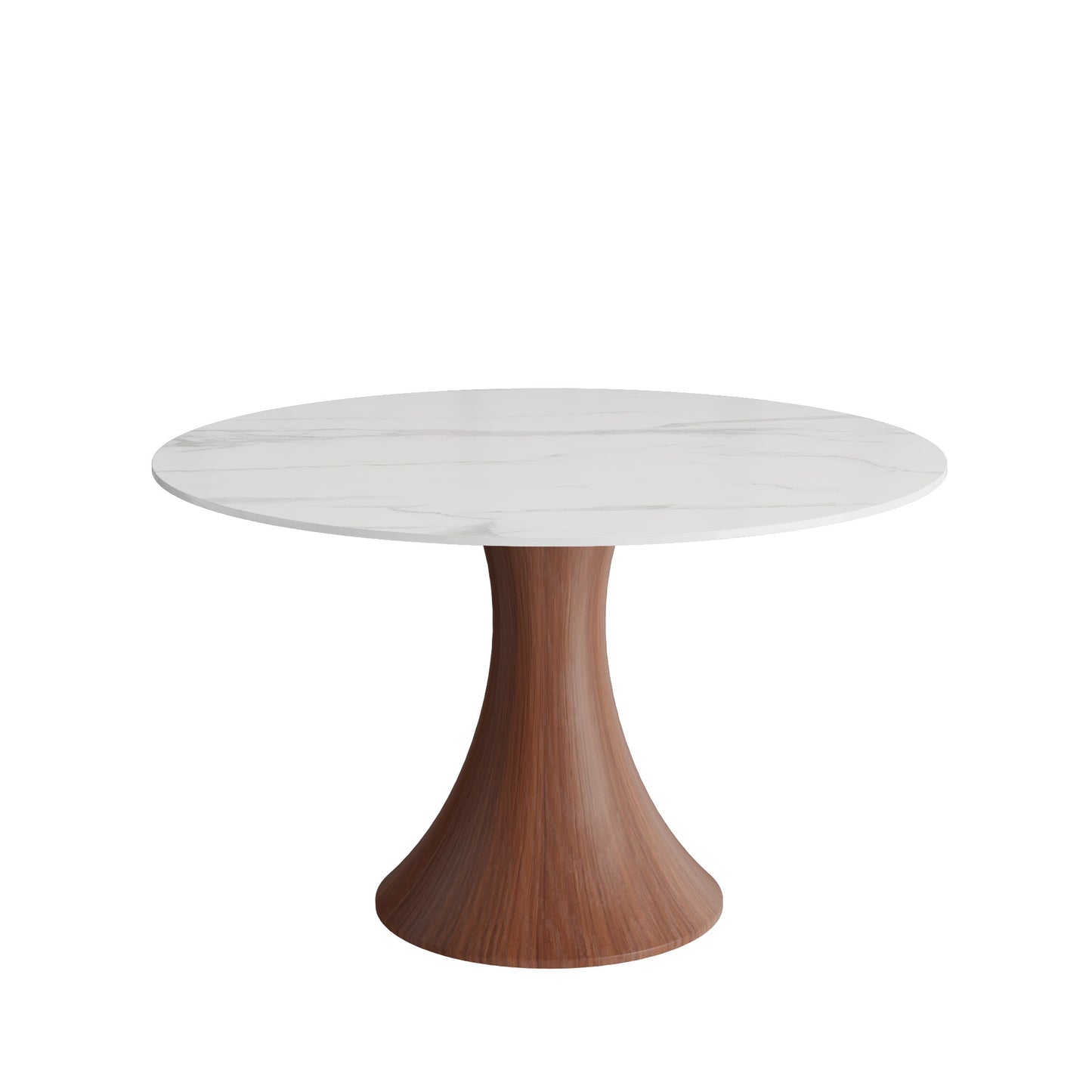 Ownkoti Hourglass-Shaped Solid Wood Base Dining Table For 2-4 Person