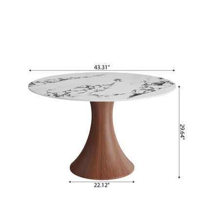 Ownkoti Hourglass-Shaped Solid Wood Base Dining Table For 2-4 Person