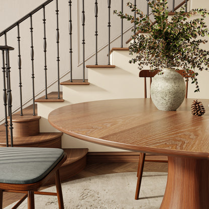 Ownkoti Hourglass-Shaped Solid Wood Base Dining Table For 2-4 Person