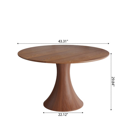 Ownkoti Hourglass-Shaped Solid Wood Base Dining Table For 2-4 Person