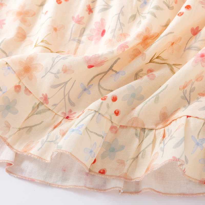 Ownkoti Floral Leaf Cotton Padded Camisole Nightdress