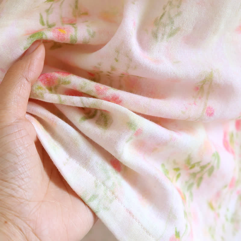 Ownkoti Ruffle Neck Rose Print Cotton Nightgown - image 9