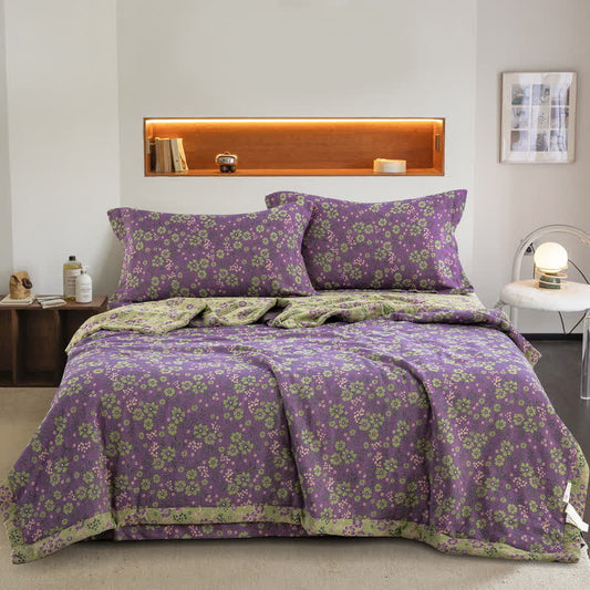 Ownkoti Plum Blossom Cotton Gauze Jacquard Quilt - Bedding Sets - Queen - image 0