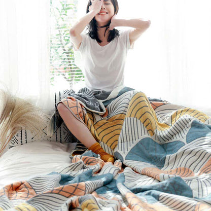 Ownkoti ownkoti Shell Print Cotton Quilt Reversible Blanket