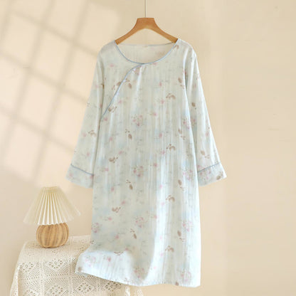 Ownkoti Oriental Rabbit Bamboo Cotton Gauze Nightdress