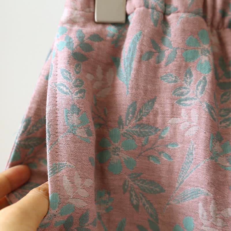 Ownkoti Oriental Floral Cotton Gauze Jacquard Pajamas