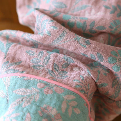 Ownkoti Oriental Floral Cotton Gauze Jacquard Pajamas