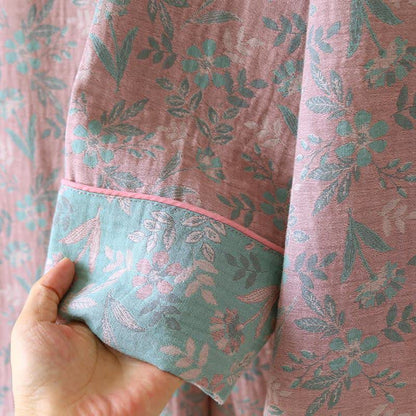 Ownkoti Oriental Floral Cotton Gauze Jacquard Pajamas
