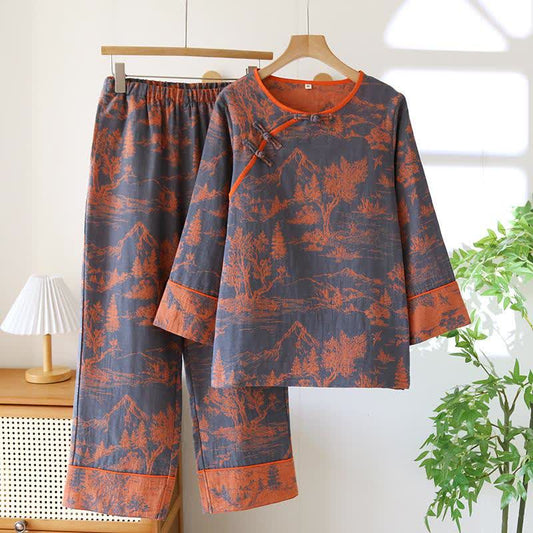 Ownkoti Nature Scene Cotton Double Gauze Sleepwear - XL - image 0