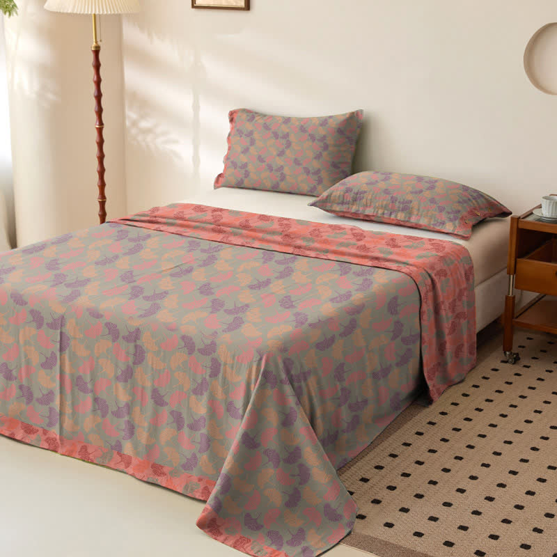 Ginkgo Leaf Cotton Gauze Bedspread - image 6