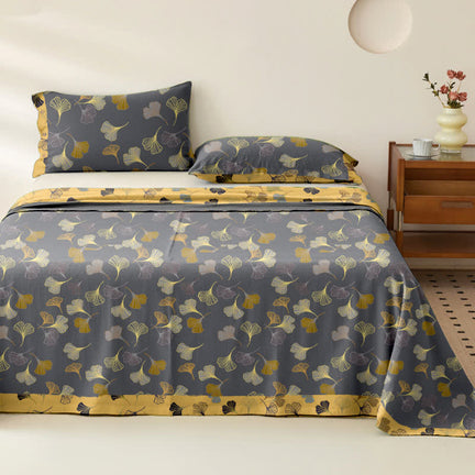 Ownkoti Ginkgo Reversible Cotton Gauze Jacquard Bedspread - Dark Grey - 2PCS Pillowcases - 40" x 20" - image 0