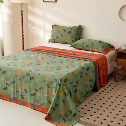 Ownkoti Ginkgo Reversible Cotton Gauze Jacquard Bedspread - image 13