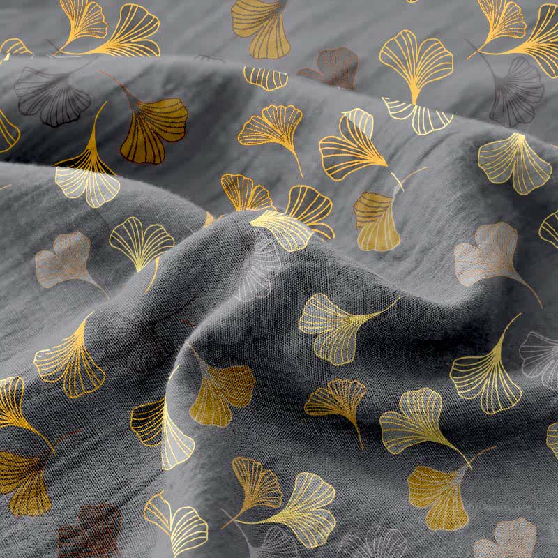 Ownkoti Ginkgo Reversible Cotton Gauze Jacquard Bedspread - image 3