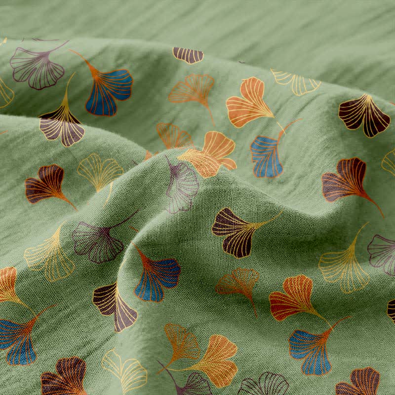 Ownkoti Ginkgo Reversible Cotton Gauze Jacquard Bedspread - image 15