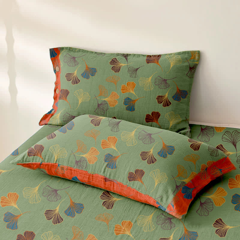 Ownkoti Ginkgo Reversible Cotton Gauze Jacquard Bedspread - image 14