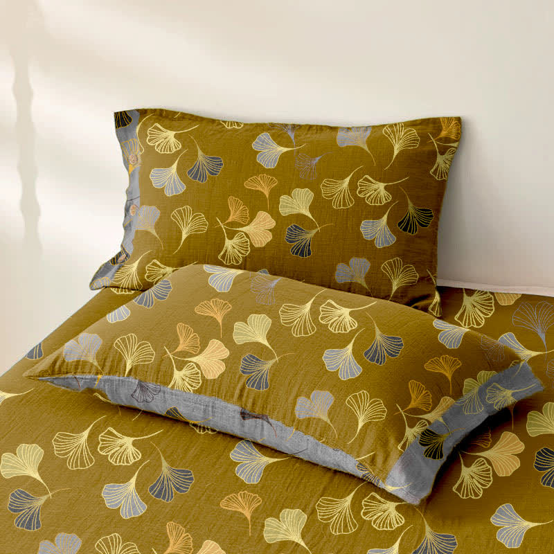 Ownkoti Ginkgo Reversible Cotton Gauze Jacquard Bedspread - image 6