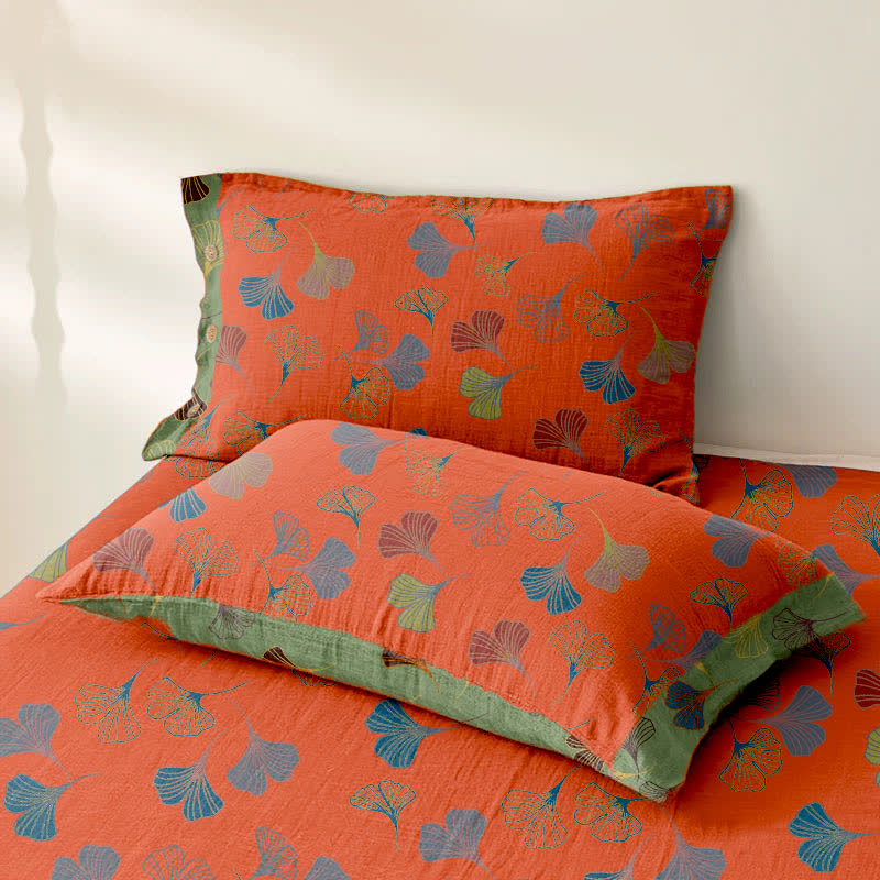 Ownkoti Ginkgo Reversible Cotton Gauze Jacquard Bedspread - image 10