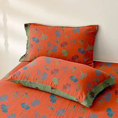 Ownkoti Ginkgo Reversible Cotton Gauze Jacquard Bedspread - image 10
