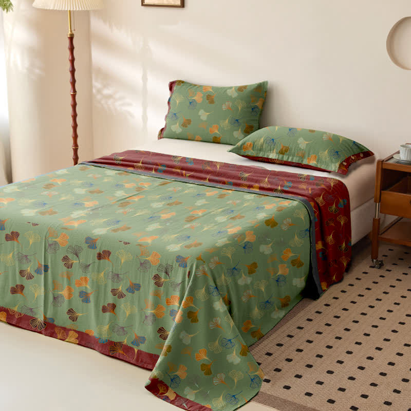 Ownkoti Ginkgo Biloba Cotton Jacquard Sheet Bedspread - image 17