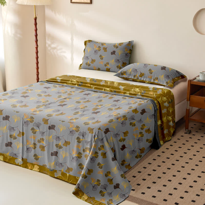Ownkoti Ginkgo Biloba Cotton Jacquard Sheet Bedspread - image 12