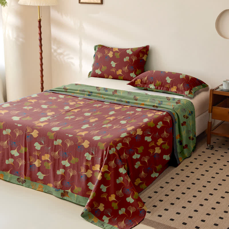 Ginkgo Biloba Cotton Jacquard Sheet Bedspread - image 10