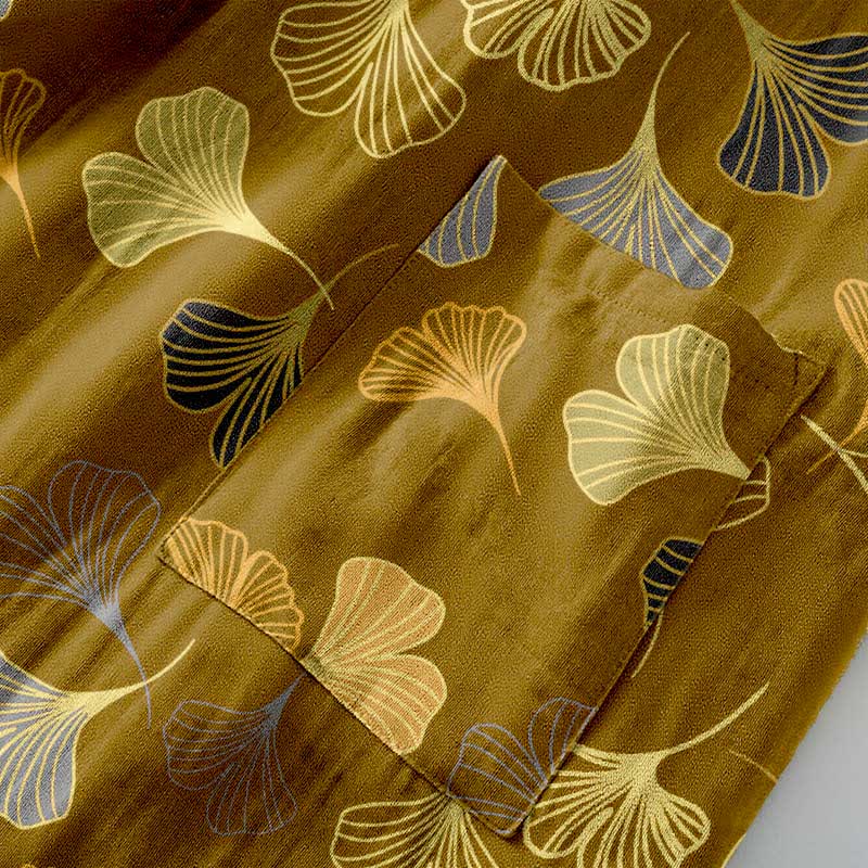 Ownkoti Ginkgo Biloba Cotton Gauze Kimono Robe - image 2