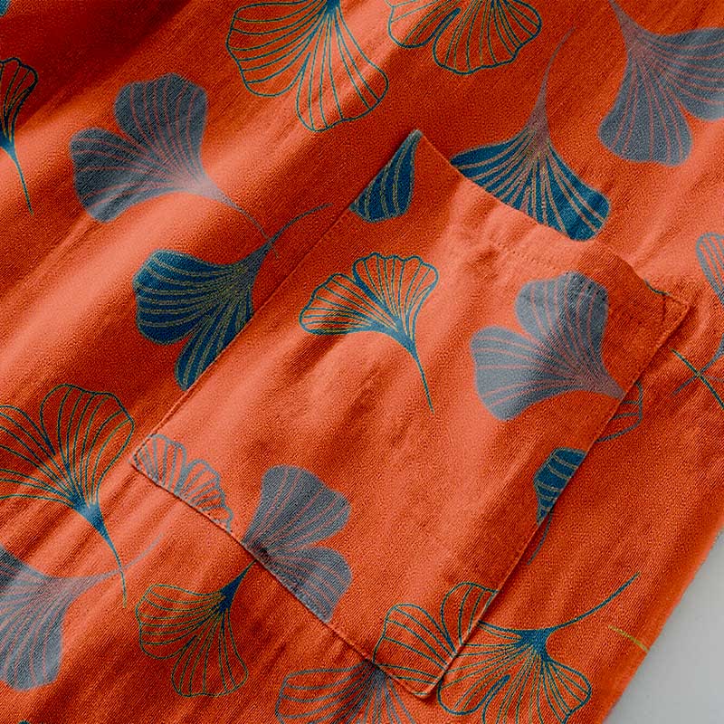 Ownkoti Ginkgo Leaf Cotton Gauze Japanese Robe - image 29