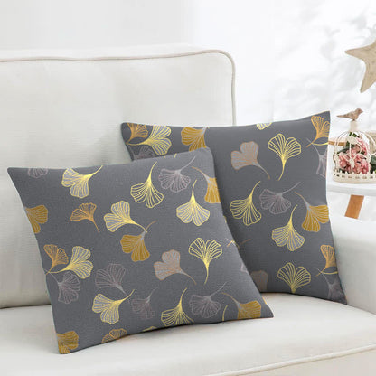 Ginkgo Biloba Cotton Jacquard Square Pillowcases(2PCS) - Dark Grey - 18" x 18" - image 27