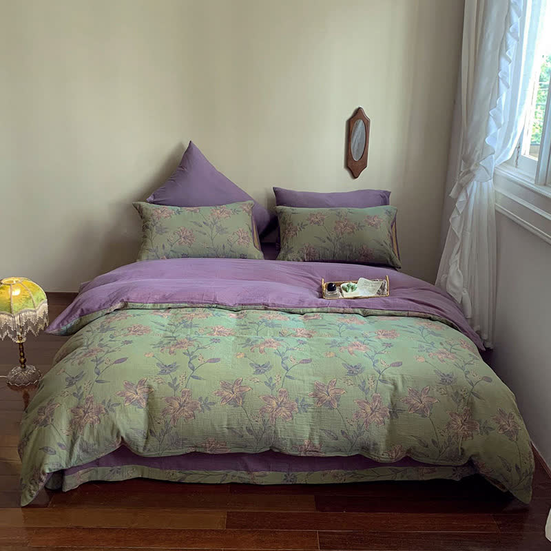 Ownkoti Lily Cotton Double Jacquard Bedding Set(4PCS)