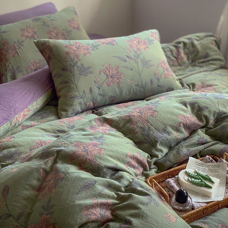 Ownkoti Lily Cotton Double Jacquard Bedding Set(4PCS)