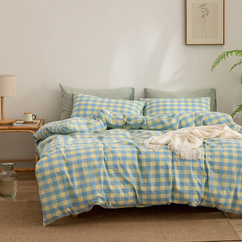 Cotton Checkered Dorm Bedding Set - image 5