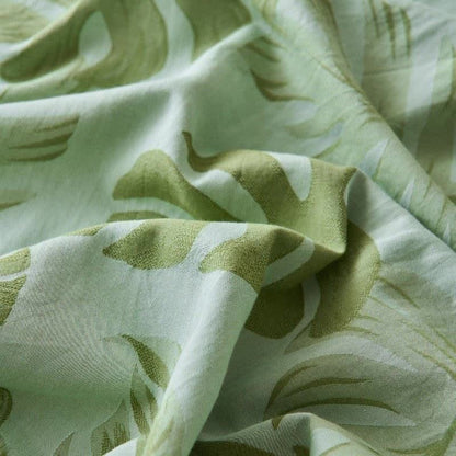 Green Monstera Cotton Gauze Jacquard Bedspread - image 4