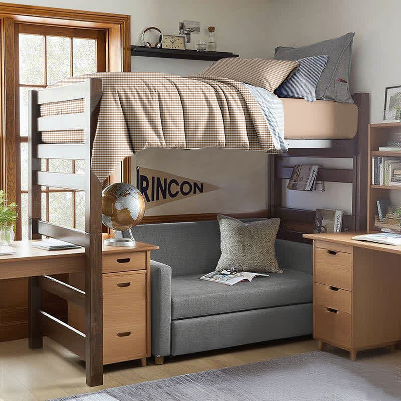 Ownkoti Cotton Plaid Duvet Cover Dorm Bedding Set - image 18