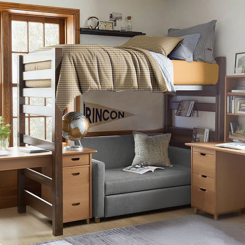 Ownkoti Cotton Plaid Duvet Cover Dorm Bedding Set - image 21