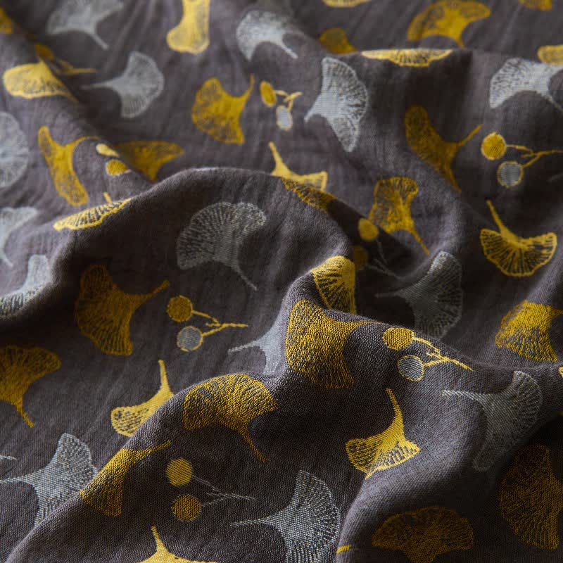 Nature-inspired Ginkgo Biloba Natural Cotton  Bedspread - image 28