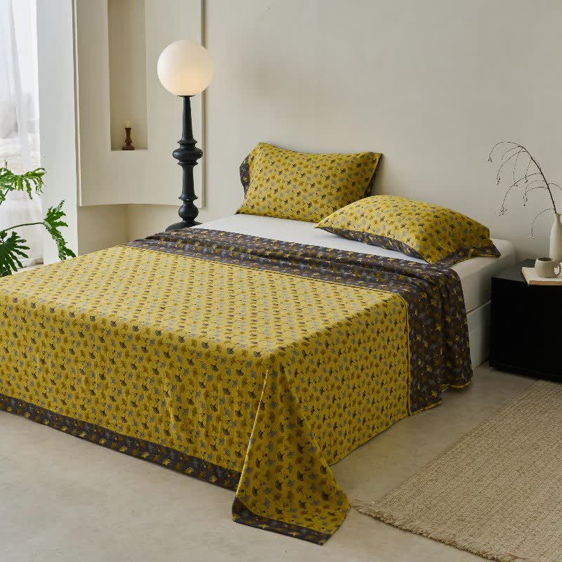 Ownkoti Nature-inspired Ginkgo Biloba Natural Cotton  Bedspread - image 11
