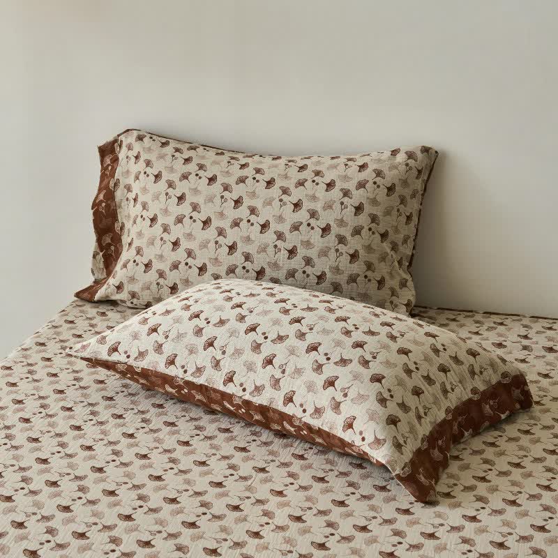 Ownkoti Nature-inspired Ginkgo Biloba Natural Cotton  Bedspread - image 8