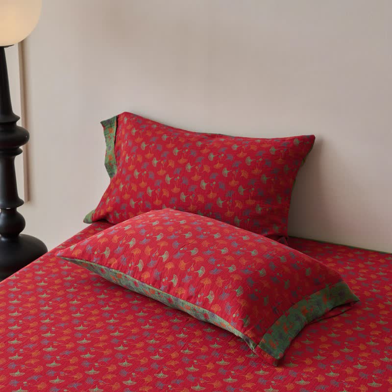 Ownkoti Nature-inspired Ginkgo Biloba Natural Cotton  Bedspread - image 2