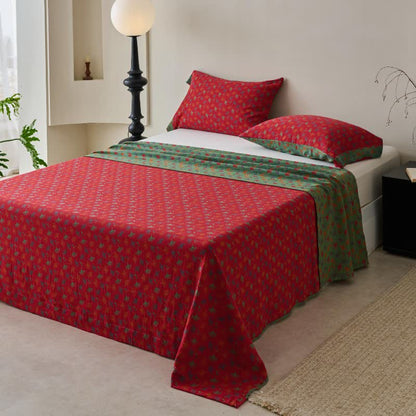 Ownkoti Nature-inspired Ginkgo Biloba Natural Cotton  Bedspread - image 1