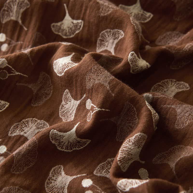 Nature-inspired Ginkgo Biloba Natural Cotton  Bedspread - image 23