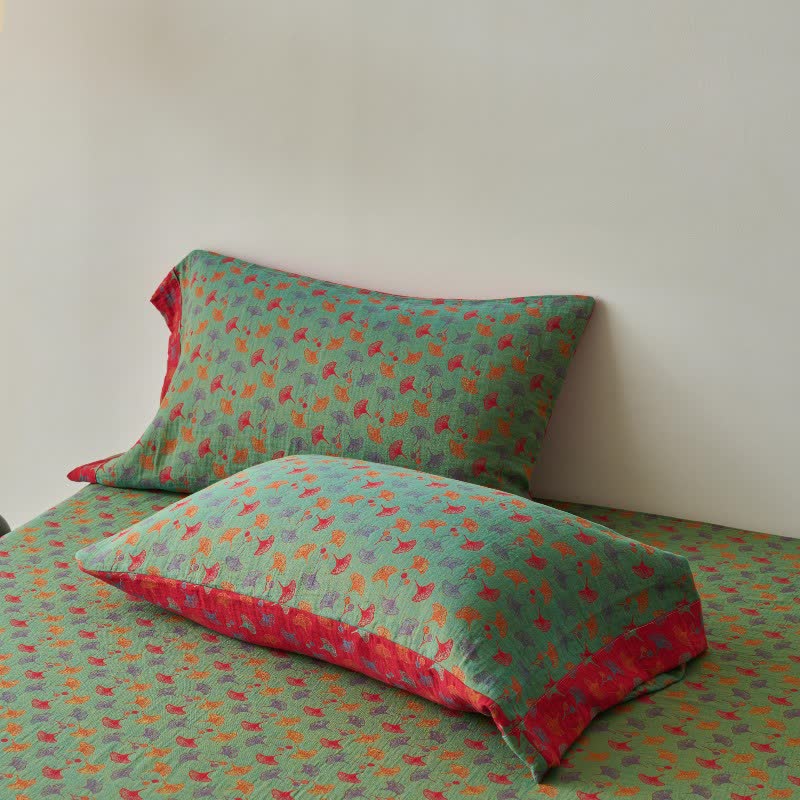 Ownkoti Nature-inspired Ginkgo Biloba Natural Cotton  Bedspread - image 18