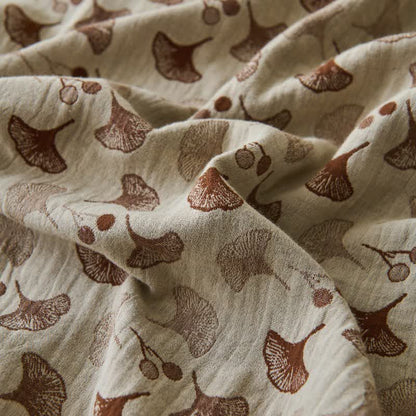 Ownkoti Nature-inspired Ginkgo Biloba Natural Cotton  Bedspread - image 9